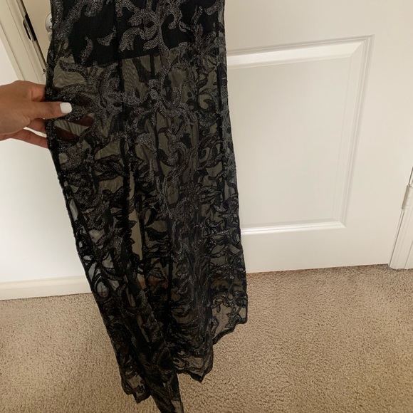 Black sheer floor length dress - Picture 4 of 8